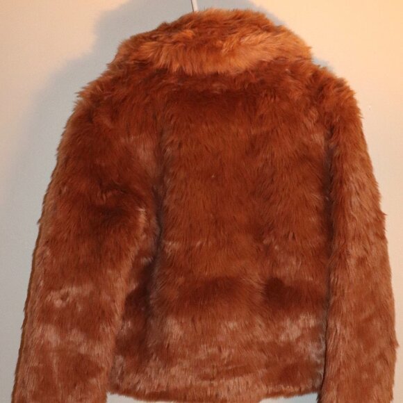 Abercrombie & Fitch Faux Fur Jacket In Brown Size - Picture 4 of 5